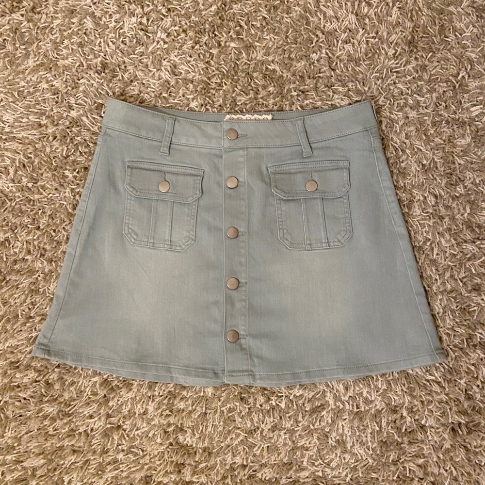 Denim Button Down Skirt